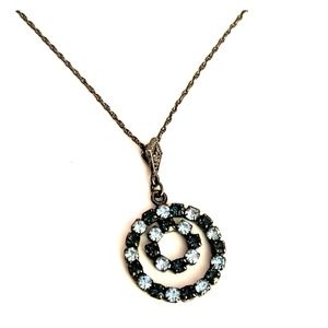 Necklace w/ blue and clear Rhinestones